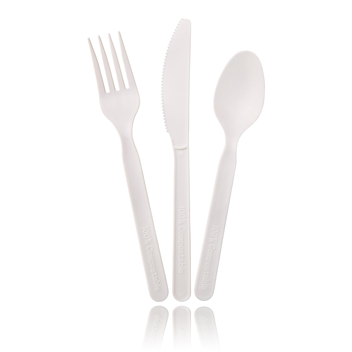 100% Compostable Forks Spoons Knives Eco-Friendly PLA Bioplastic