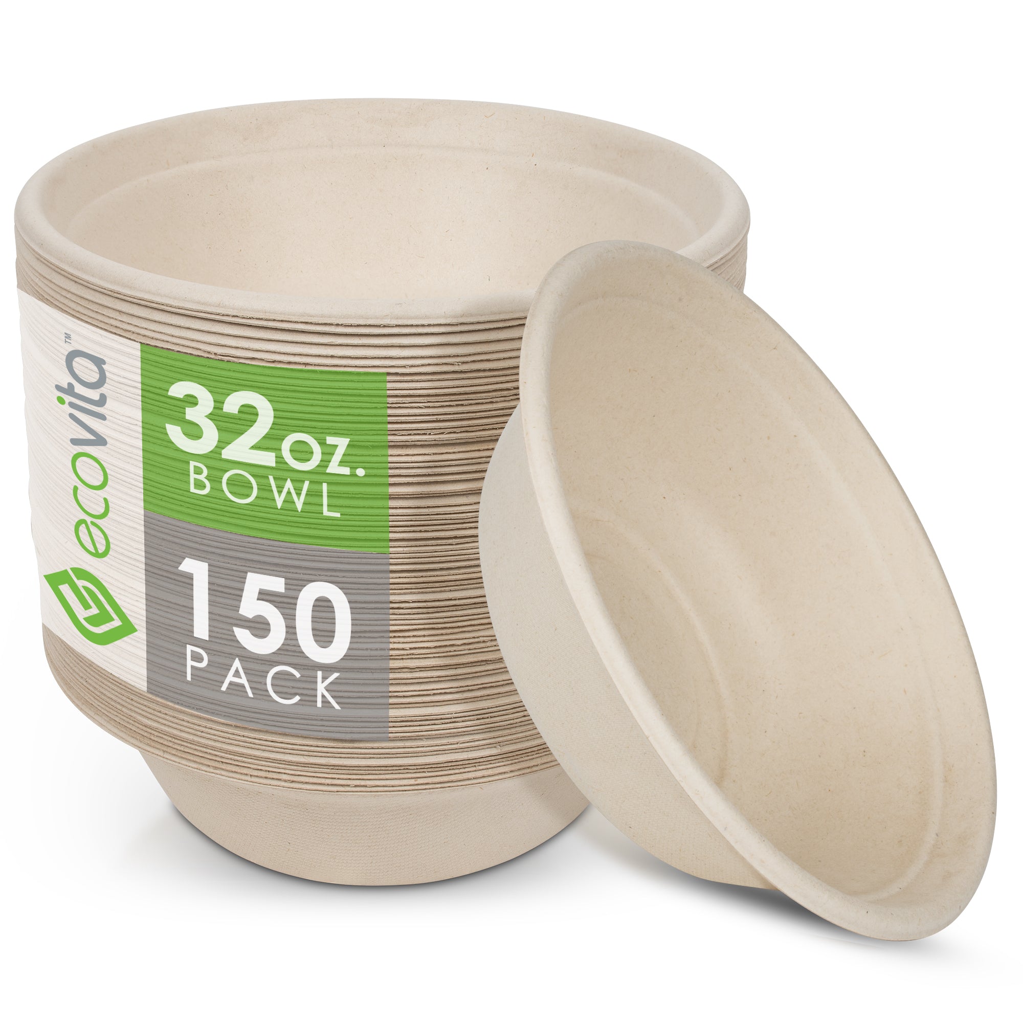 32oz Disposable Bamboo Round Bowls with Lids - 400 Bowls – Eco Essential  Products